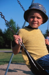 boy on swing